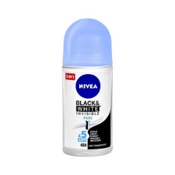 مام رول ضد تعریق زنانه نیوا مدل بلک اند وایت  اینویزیبل  پیورNivea Black & White Invisible Pure  حجم 50 میلی لیتر